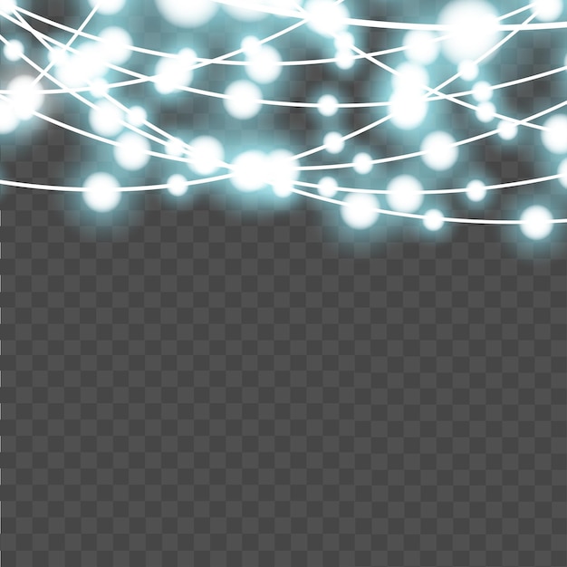 Luces de Navidad aisladas sobre fondo transparente Vector