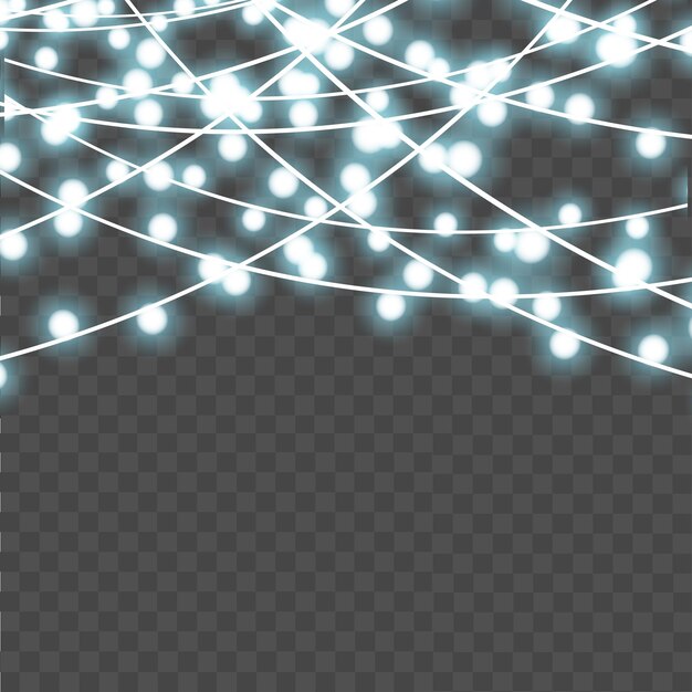 Luces de Navidad aisladas sobre fondo transparente Vector