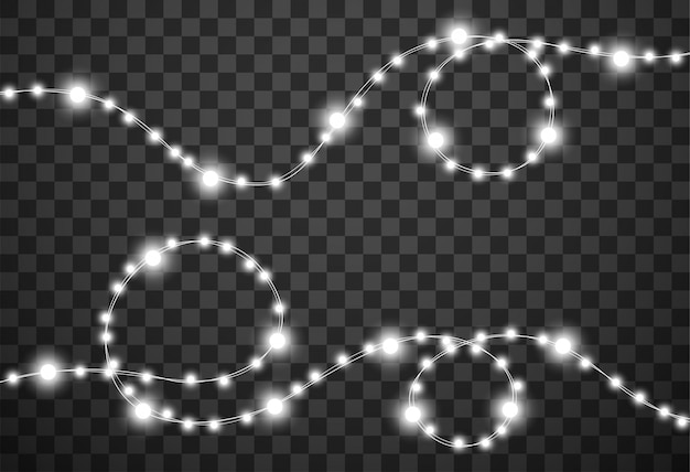 Luces de navidad aisladas sobre fondo transparente