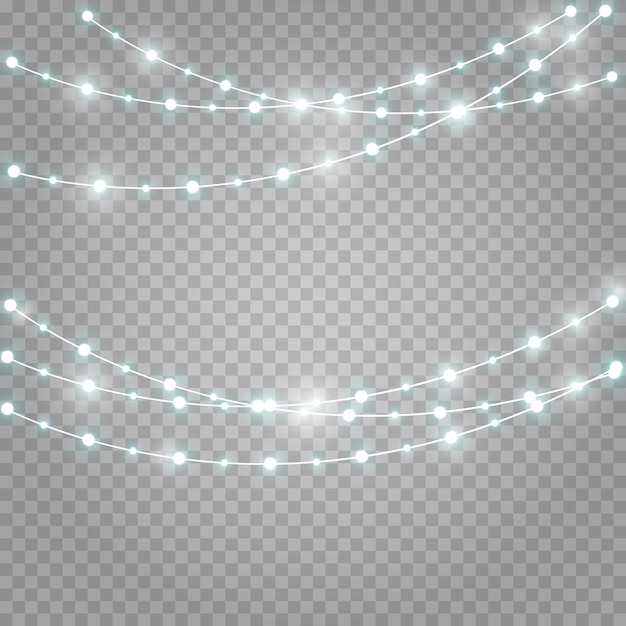 Las luces de Navidad aislaron elementos de diseño realista.