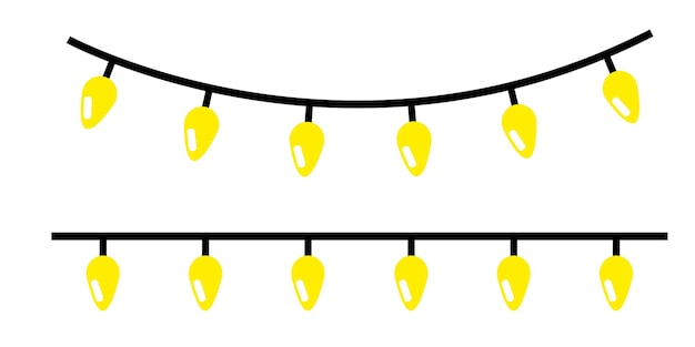 Luces de Navidad Bombilla incandescente para Xmas Decoración de luces Garland Ilustración vectorial EPS 10