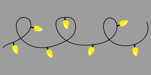 Luces de Navidad Bombilla incandescente para Xmas Decoración de luces Garland Ilustración vectorial EPS 10