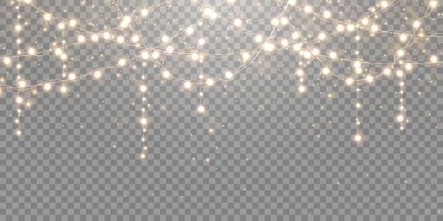 Las luces de Navidad, las bombillas, las guirnaldas brillantes.