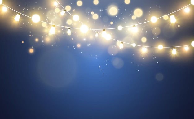 Luces de Navidad brillantes y hermosas elementos de diseño Luces brillantes para el diseño del saludo de Navidad