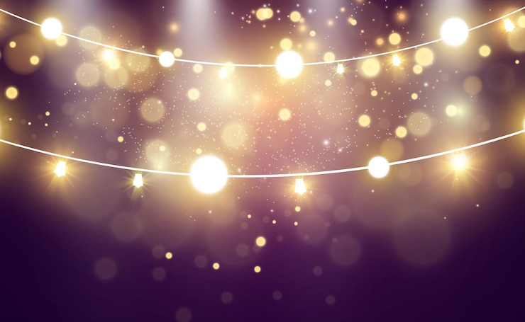 Vector luces de navidad brillantes y hermosas elementos de diseño luces brillantes para el diseño del saludo de navidad