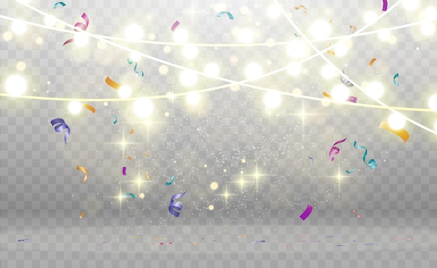 Luces de Navidad brillantes y hermosas elementos de diseño Luces brillantes para el diseño del saludo de Navidad