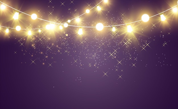 Luces de Navidad brillantes y hermosas elementos de diseño Luces brillantes para el diseño del saludo de Navidad