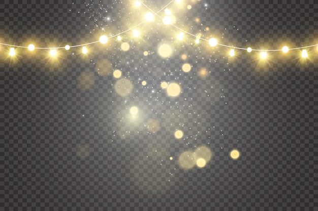 Luces de Navidad brillantes y hermosas elementos de diseño Luces brillantes para el diseño del saludo de Navidad