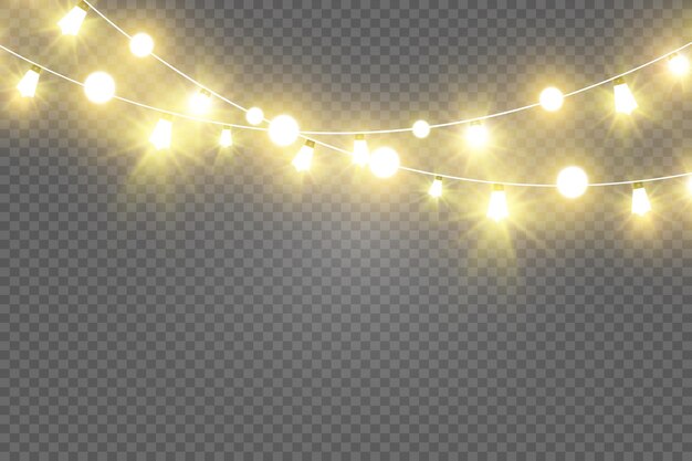 Luces de Navidad brillantes y hermosas elementos de diseño Luces brillantes para el diseño del saludo de Navidad