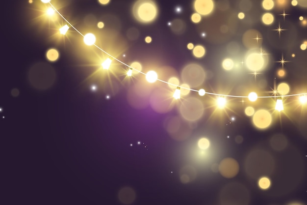 Luces de Navidad brillantes y hermosas elementos de diseño Luces brillantes para el diseño del saludo de Navidad