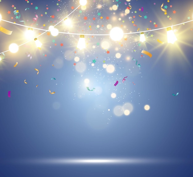 Luces de Navidad brillantes y hermosas elementos de diseño Luces brillantes para el diseño de tarjetas de felicitación de Navidad