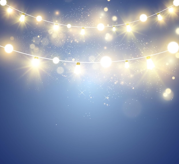 Luces de Navidad brillantes y hermosas elementos de diseño Luces brillantes para el diseño de tarjetas de felicitación de Navidad