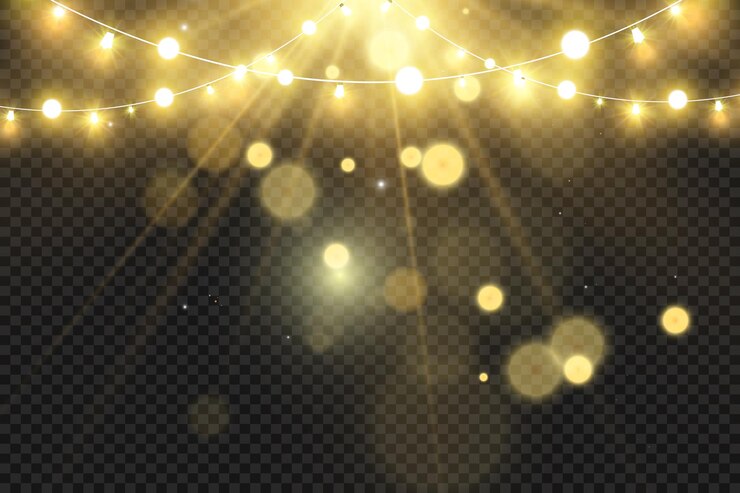 Vector luces de navidad brillantes y hermosas elementos de diseño luces brillantes para el diseño de tarjetas de felicitación de navidad