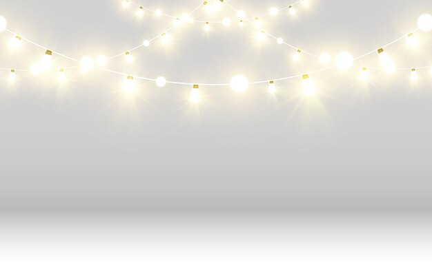 Luces de Navidad brillantes y hermosas elementos de diseño Luces brillantes para el diseño de tarjetas de felicitación de Navidad