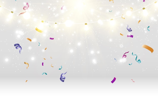 Luces de Navidad brillantes y hermosas elementos de diseño Luces brillantes para el diseño de tarjetas de felicitación de Navidad