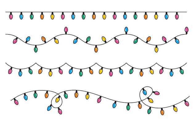 Luces de Navidad Colección vectorial de estrellas