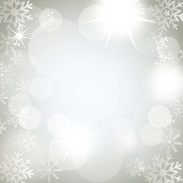 Luces de navidad con copos de nieve fondo vector illustration