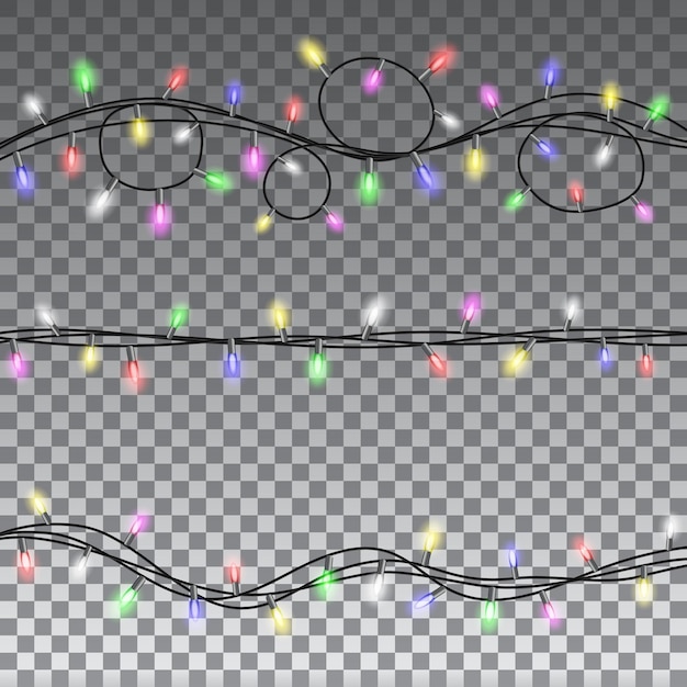 Luces de Navidad elementos de diseño aislados