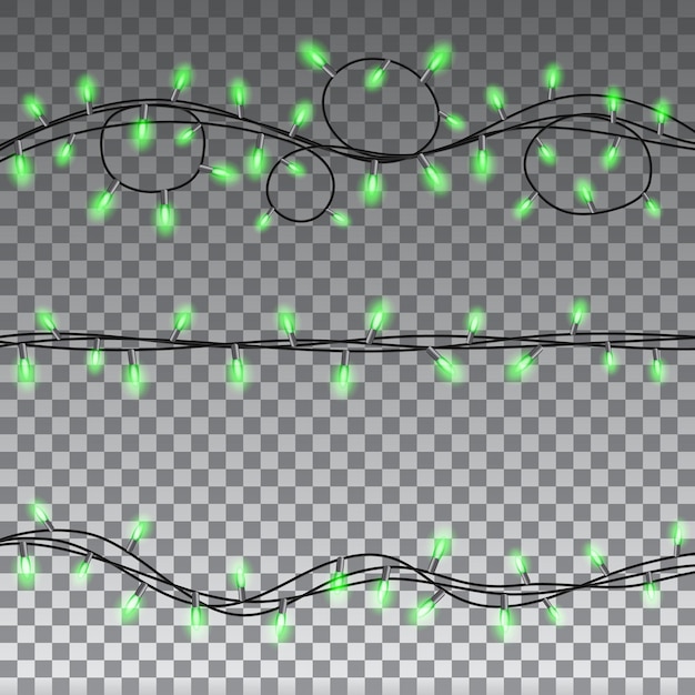 Luces de navidad elementos de diseño aislados