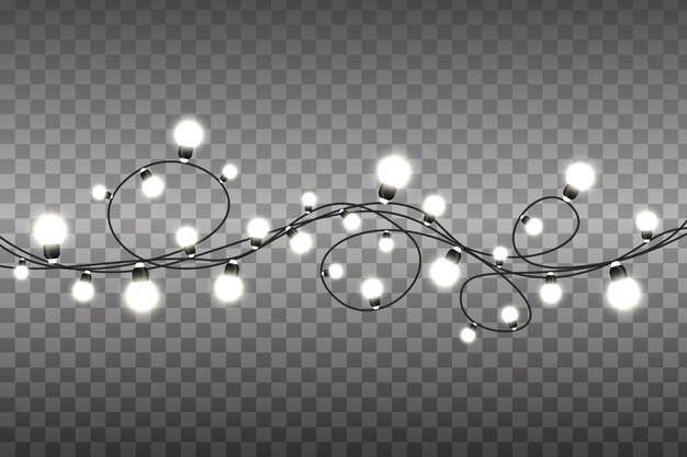Luces de Navidad elementos realistas. Guirnalda brillante de Navidad. ilustración