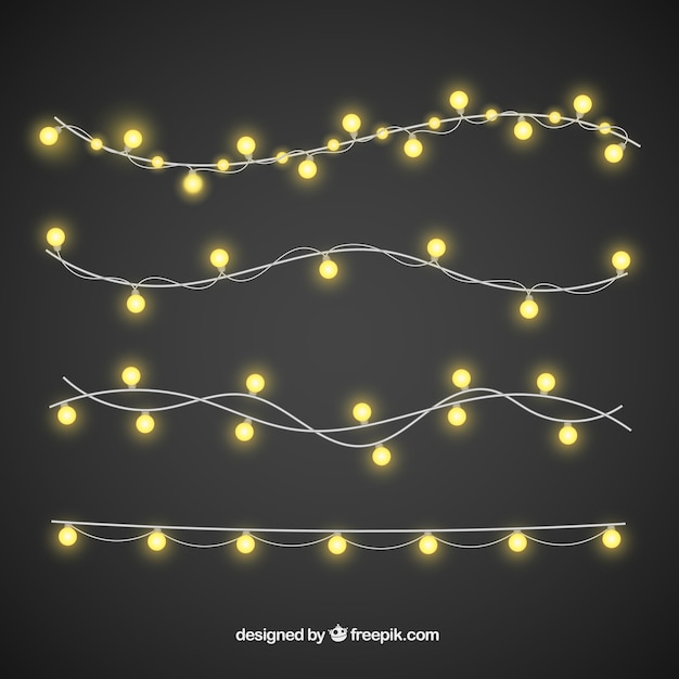 Vector luces de navidad con estilo elegante