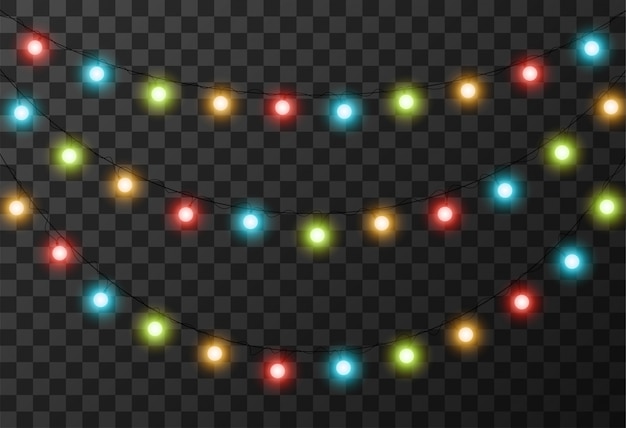 Luces de navidad fondo transparente