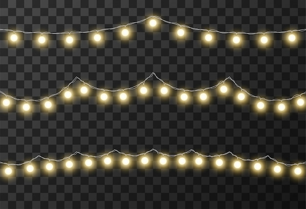 Luces de navidad fondo transparente