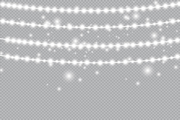 Luces de Navidad, guirnaldas brillantes. Lámpara led de neón.