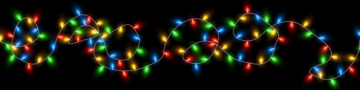 Vector luces de navidad guirnaldas de navidad coloridas vector rojo amarillo azul y verde brillan bombillas en cables aislados