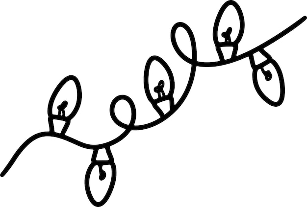 Luces de Navidad Ilustración de dibujo a mano