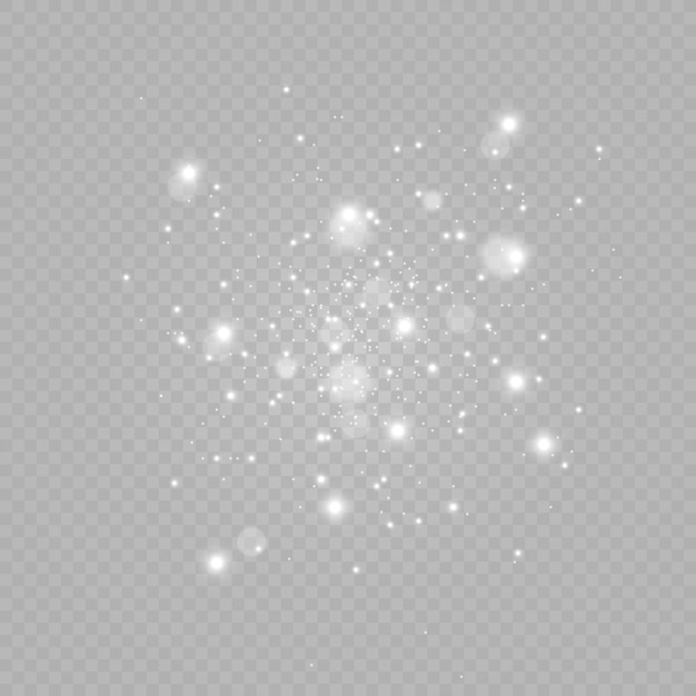 Luces de Navidad o polvo de estrellas aisladas sobre fondo transparente.
