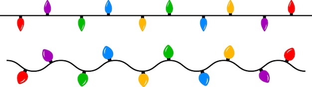 Luces navideñas aisladas en un fondo transparente luces navideña coloridas festivas