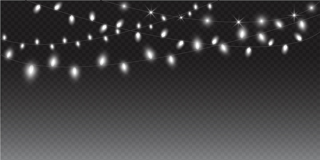 Luces navideñas sobre fondo oscuro Guirnaldas navideñas brillantes