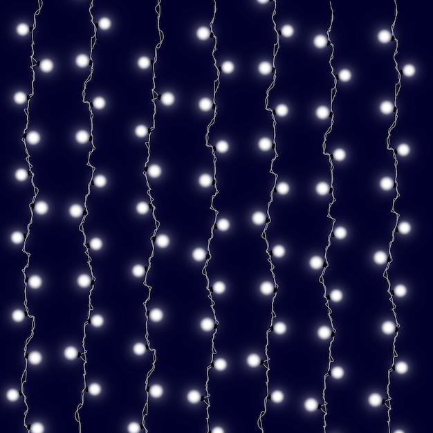 Luces navideñas vectoriales aisladas en un fondo transparente