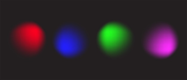 luces de neón brillantes en fondo oscuro reflectores de color vectorial