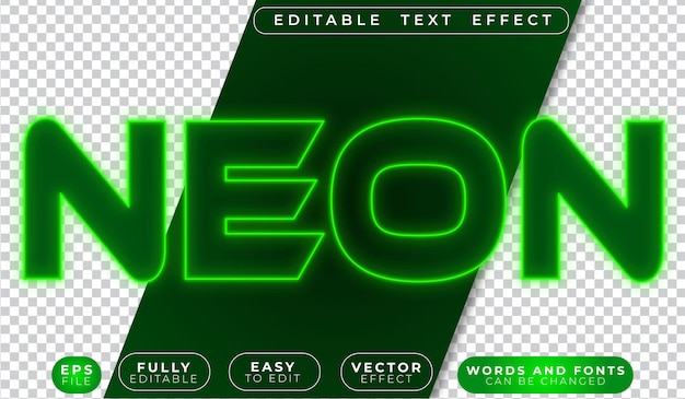 Luces de neón brillo vibrante archivo de texto vectorial totalmente editable