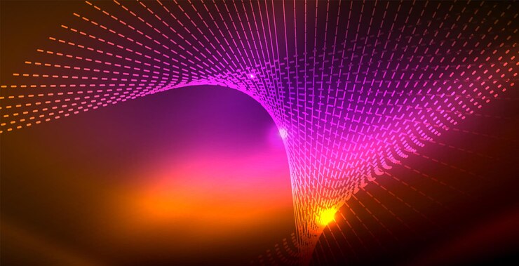Vector luces de neón de color con fondo abstracto de ondas