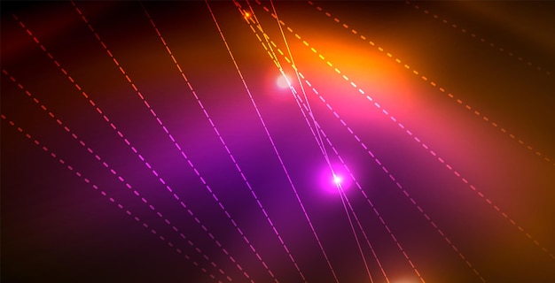 Luces de neón de color con fondo abstracto de ondas