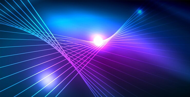 Vector luces de neón de color con ondas de fondo abstracto