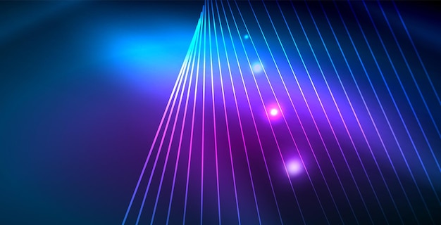 Luces de neón de color con ondas de fondo abstracto