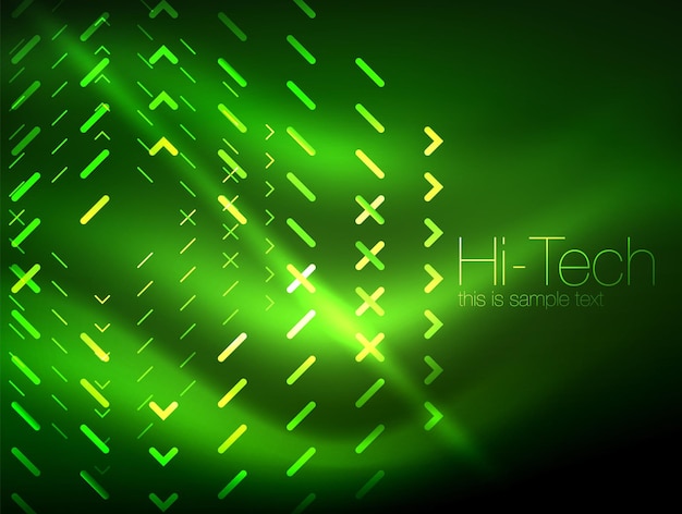 Luces de neón futuristas en fondo oscuro fondos tecnológicos abstractos digitales plantilla de líneas brillantes brillantes con efectos de chispa
