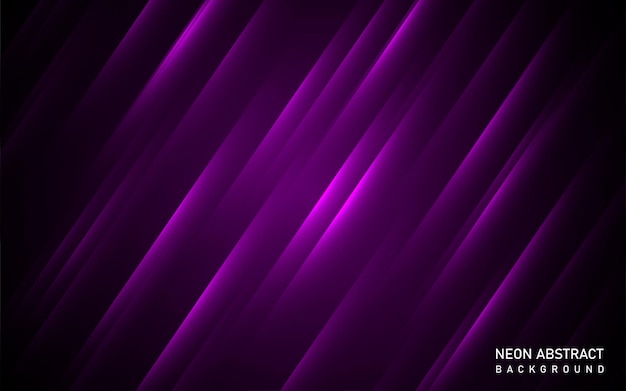 Las luces púrpuras brillantes de la línea de fondo de neón abstracto