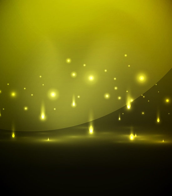 Luces que caen en la oscuridad vector mágico fondo abstracto