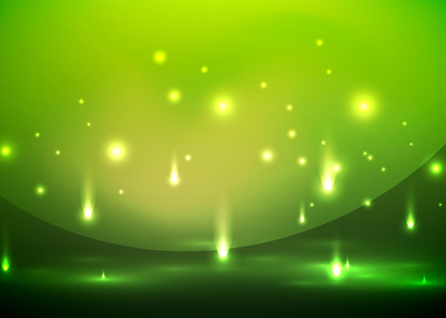 Luces que caen en la oscuridad vector mágico fondo abstracto