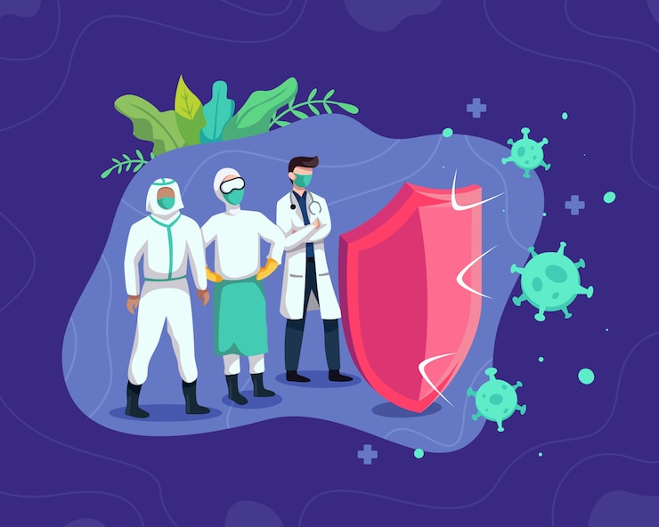 Vector lucha contra el concepto del virus corona covid-19