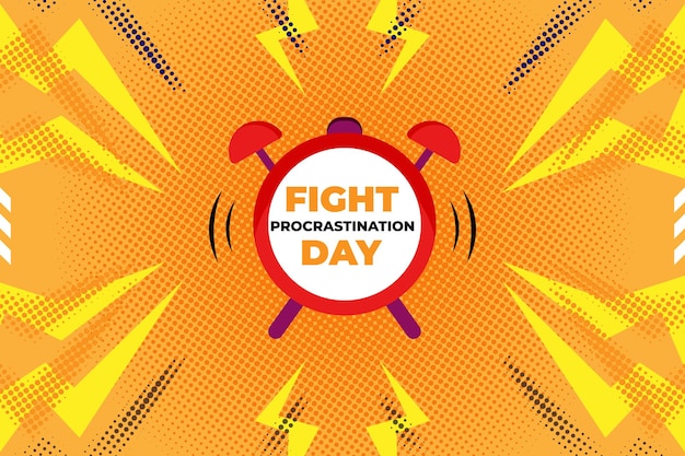 Vector lucha contra la procrastinación día 2