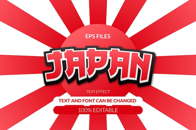 Lucha japón 3d efecto de texto editable eps archivo vectorial