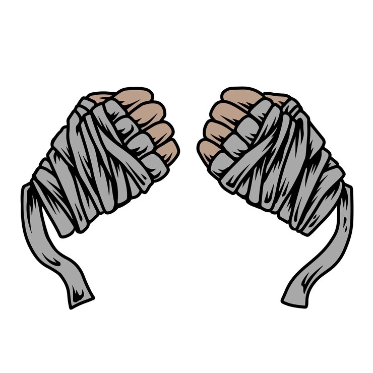 Vector lucha de mano con envoltura de mano