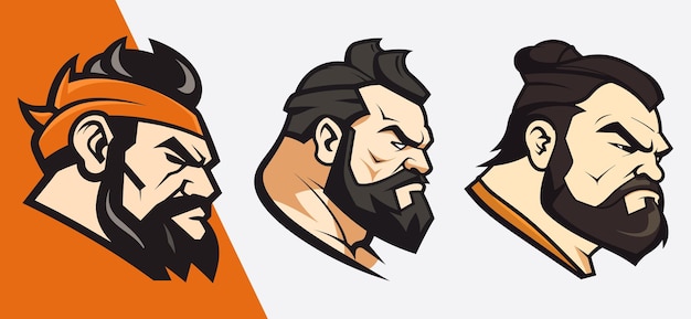 Luchador de Sumo y MMA Logo Mascotas para Esports y Adhesivos Deportivos Camisetas Vector