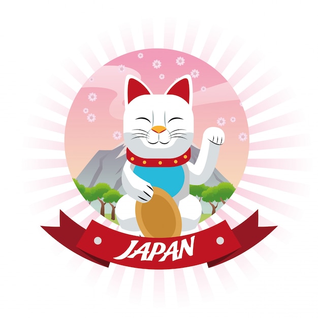 Lucky japanese cat culture landmark asia